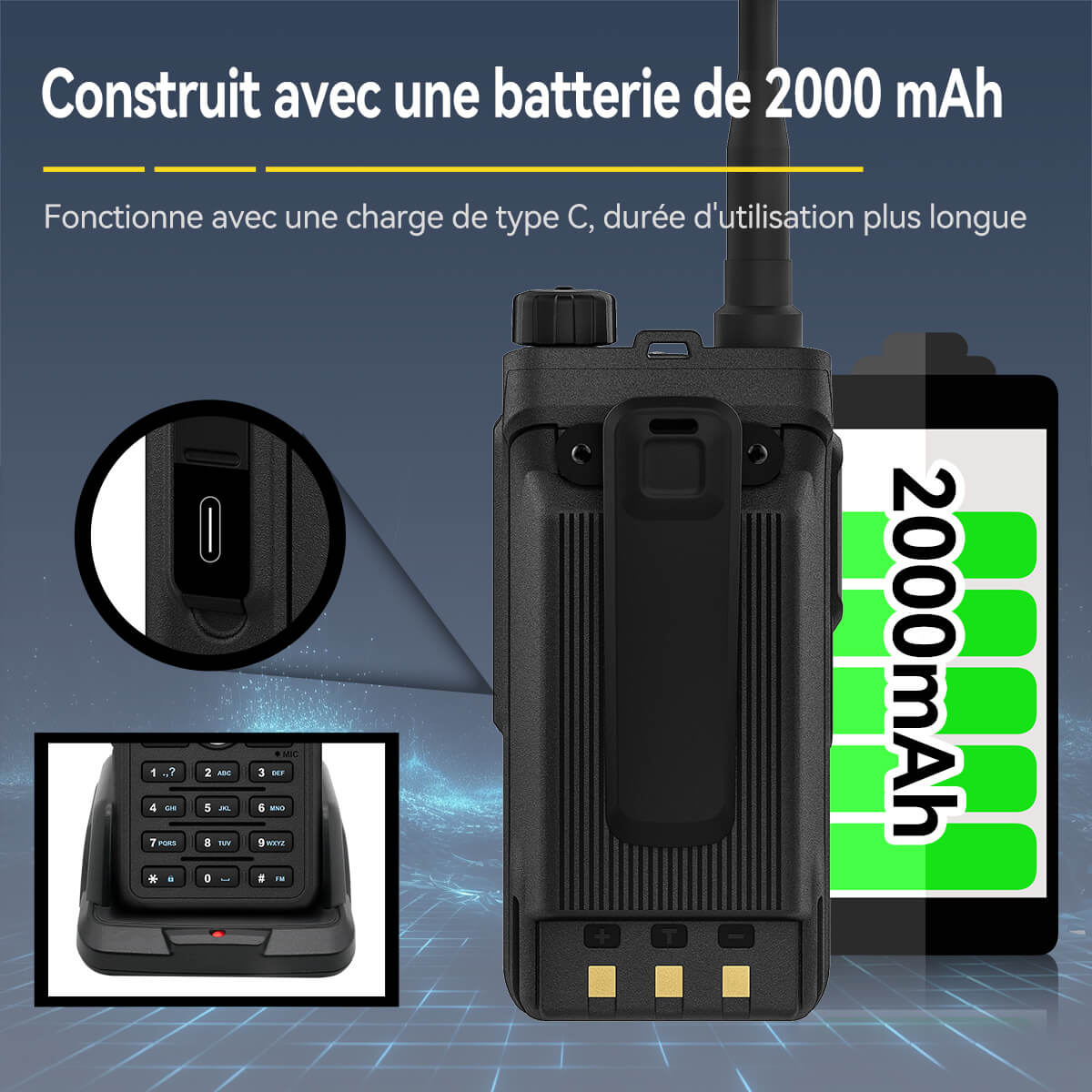 Radio d'affaires Retevis C62 5W longue portée UV double bande AI réduction du bruit